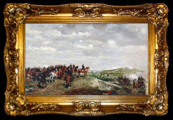 framed  Jean-Louis-Ernest Meissonier Napoleon III at the Battle of Solferino, ta009-2